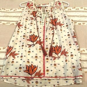 Solitaire Floral Sleeveless Blouse (L)
